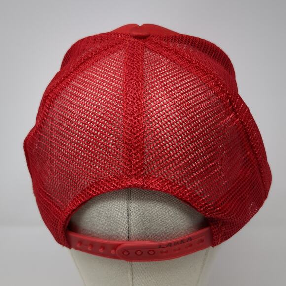 Brookfield American Snapback Trucker Hat Red One Size Adjustable Rope Speedway - Picture 6 of 9